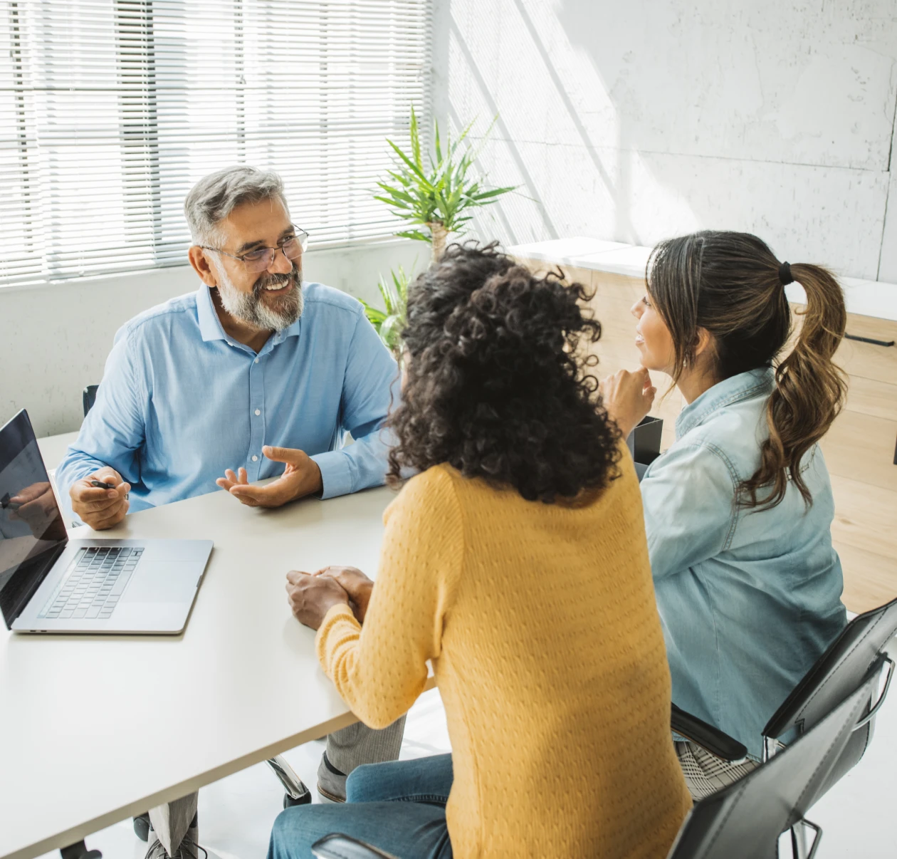 Team collaboration in a modern office